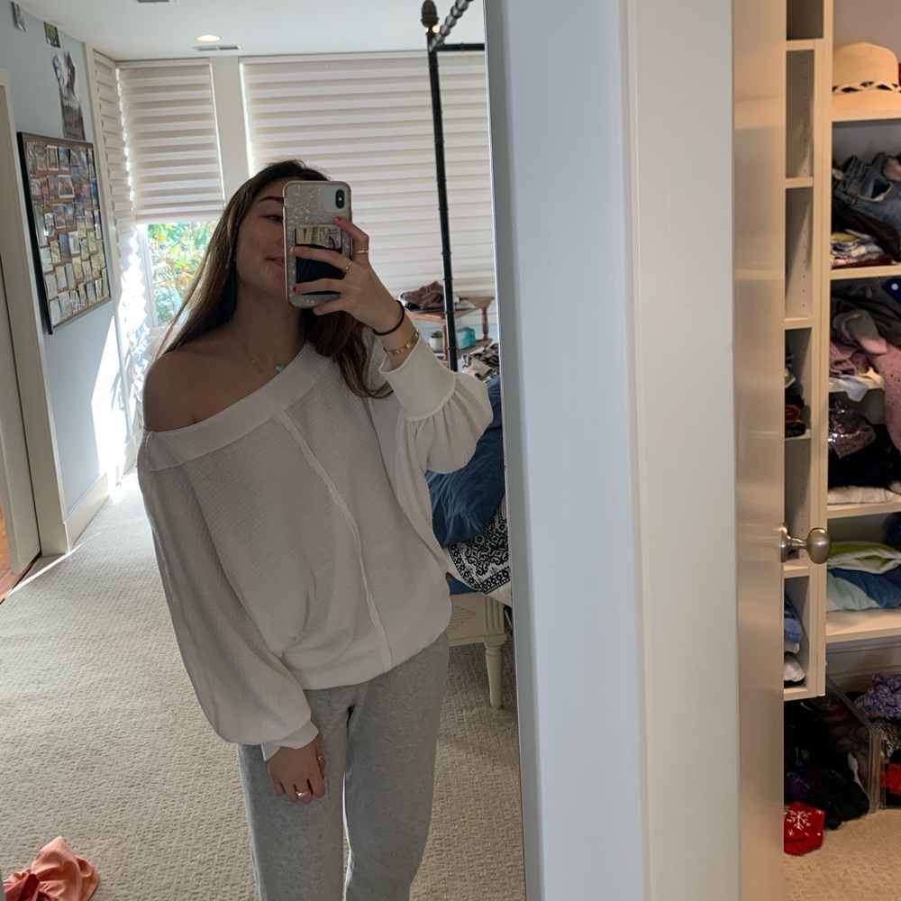 Boho white free people top